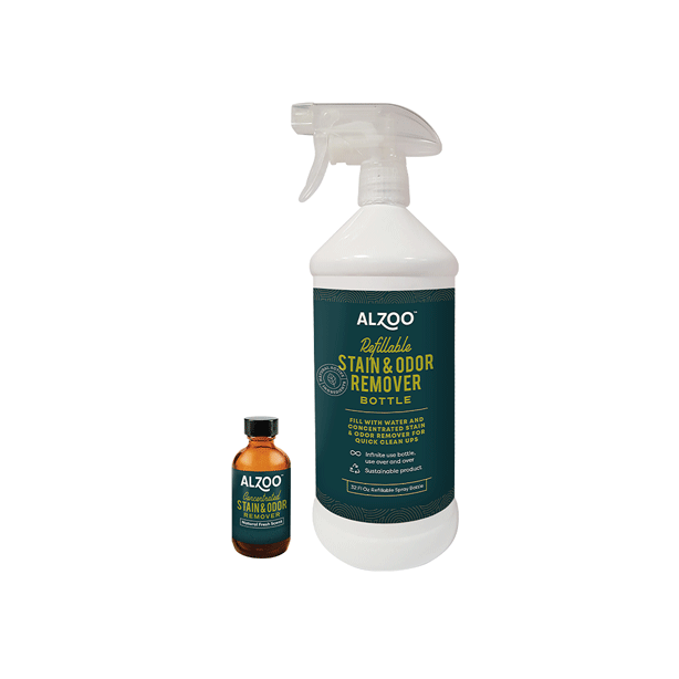 ALZOO Concentrated Enzyme-Based Sustainable Stain & Odor Remover & Refillable Bottle