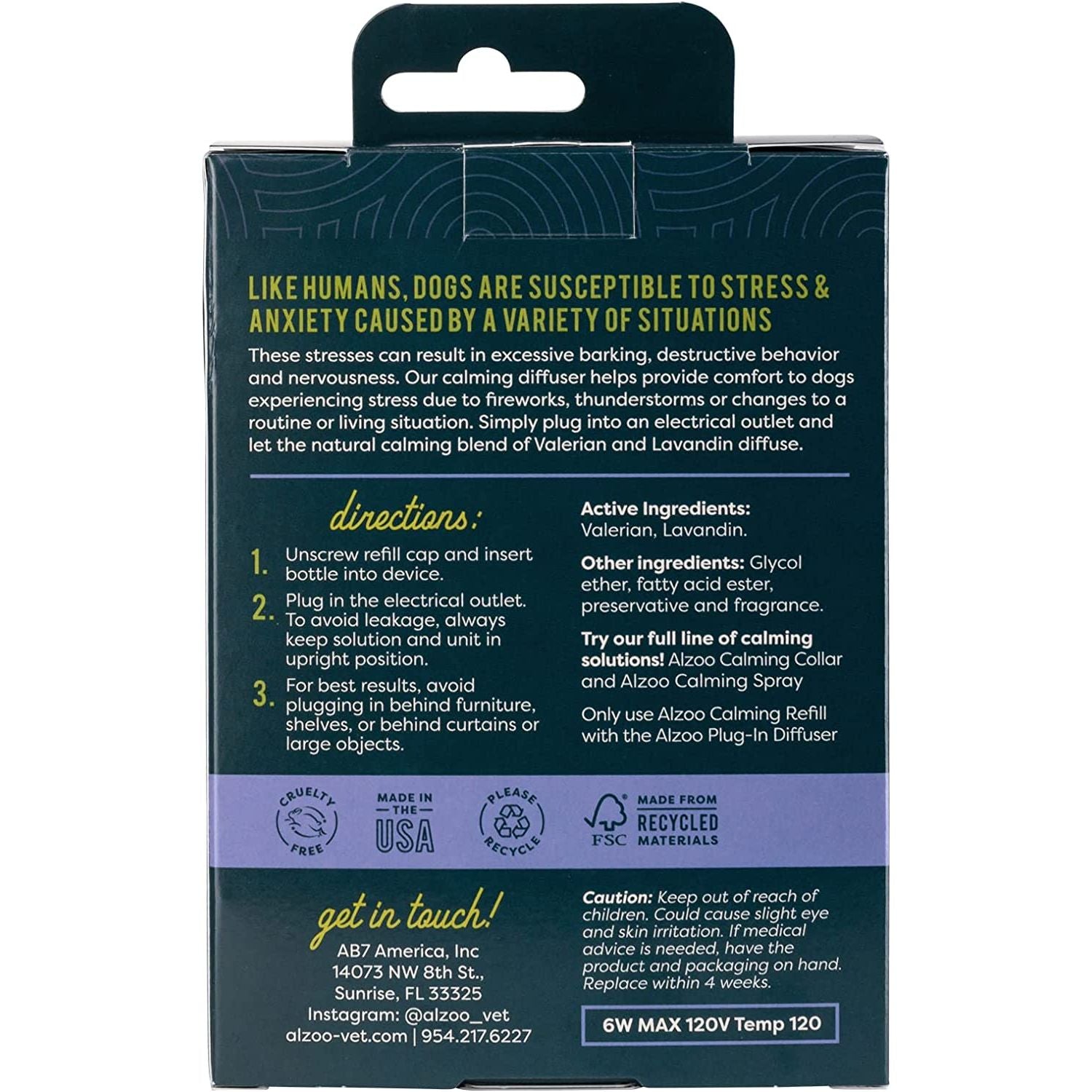 ALZOO All Natural Calming Plug-in + Refill for Dogs