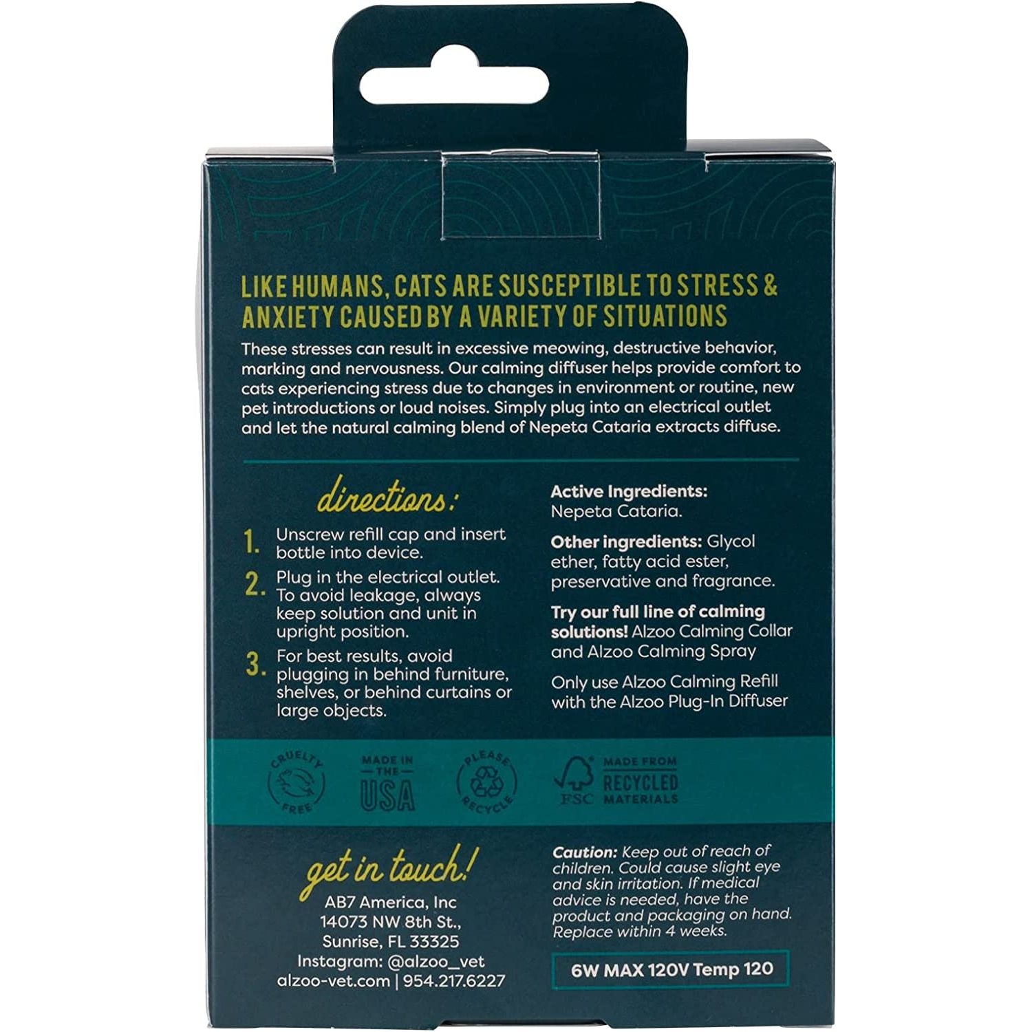 ALZOO All Natural Calming Plug-in+Refill for Cats