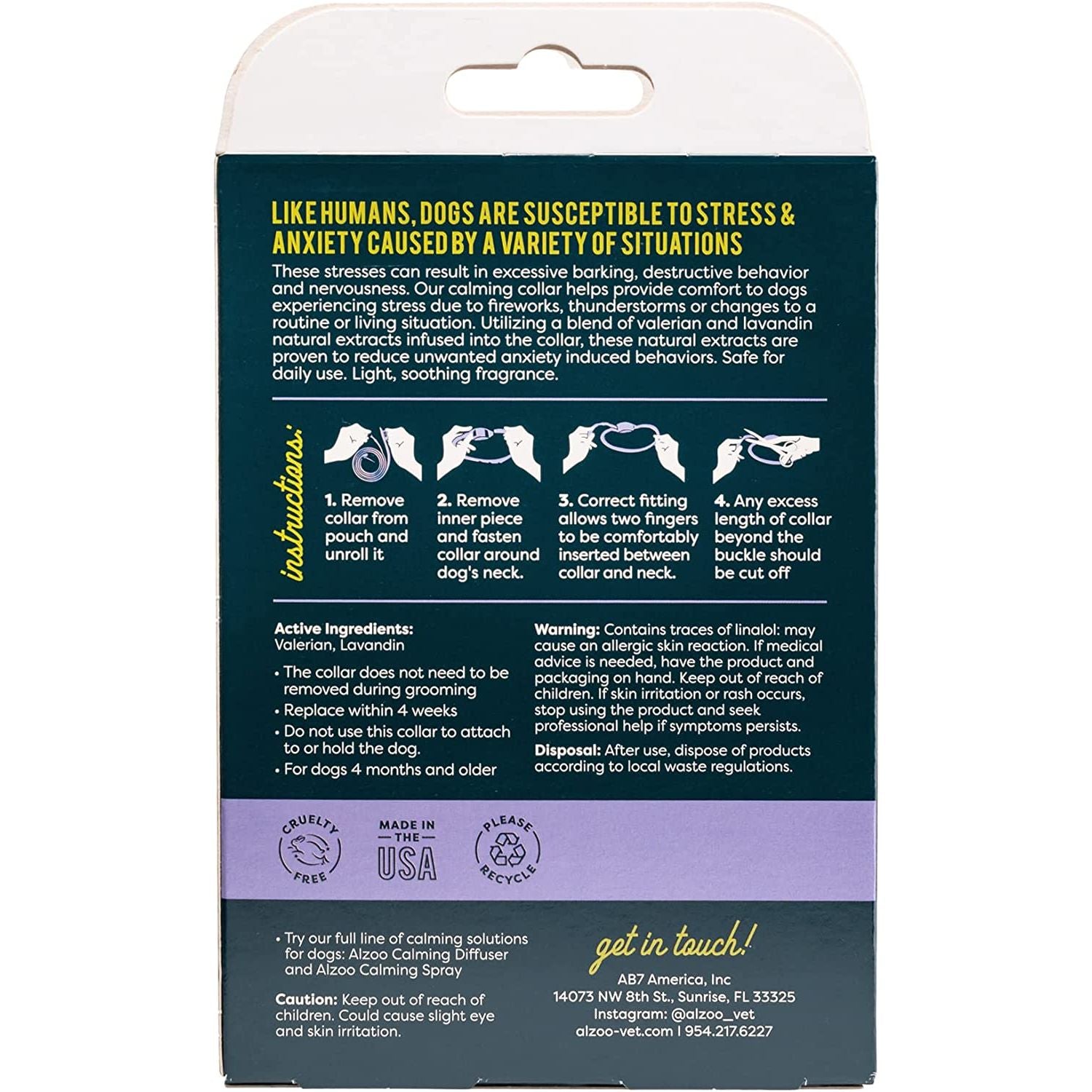 ALZOO Natural Calming Collar for Dogs