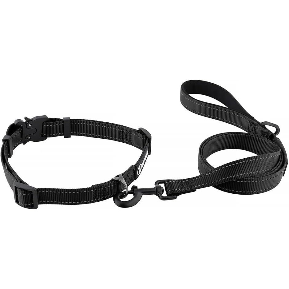 Drop Collar Reflective Nylon Dog Collar with Patent Pending Upright Leash Connection Point