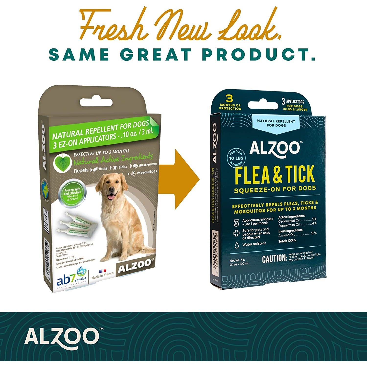 ALZOO Flea & Tick Repellent Squeeze-On for Dogs - Pack of 3