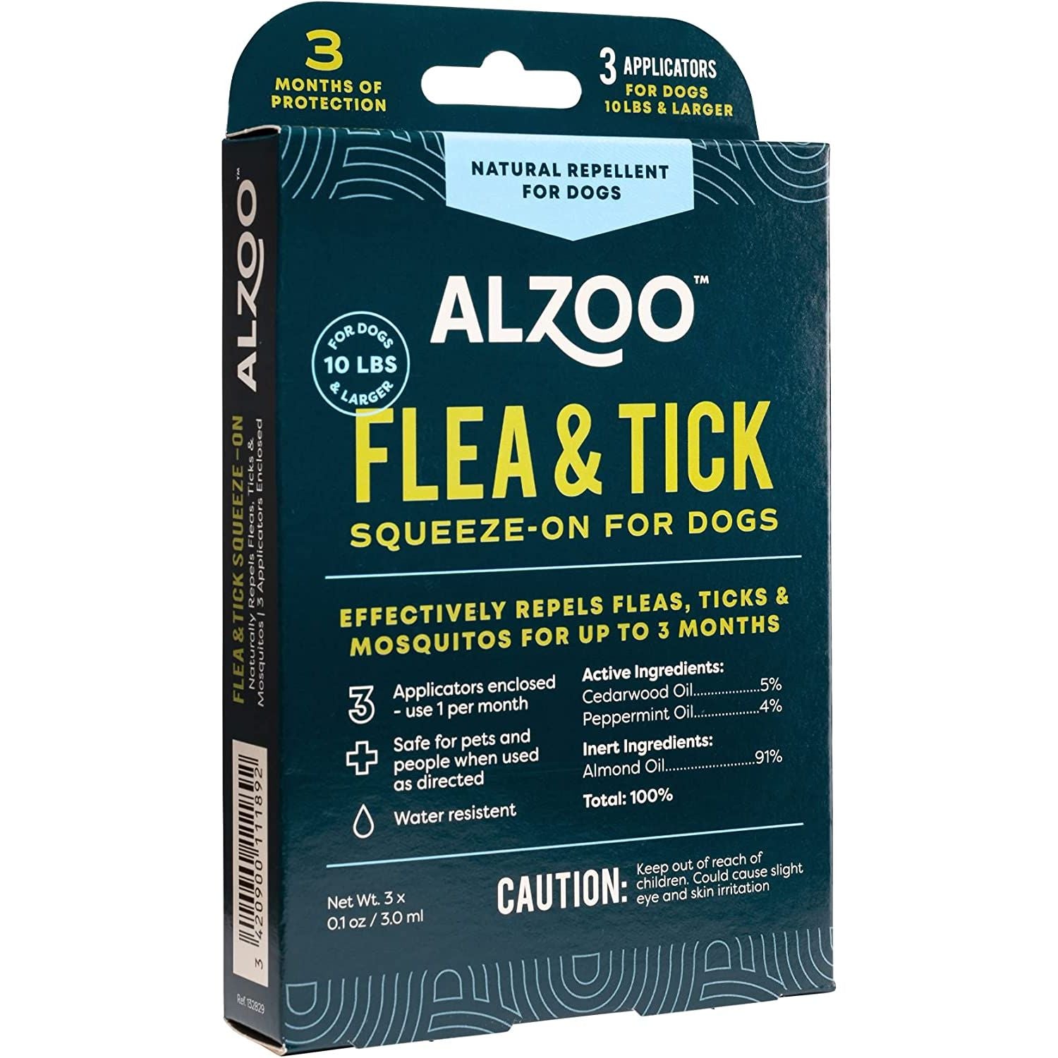 ALZOO Flea & Tick Repellent Squeeze-On for Dogs - Pack of 3