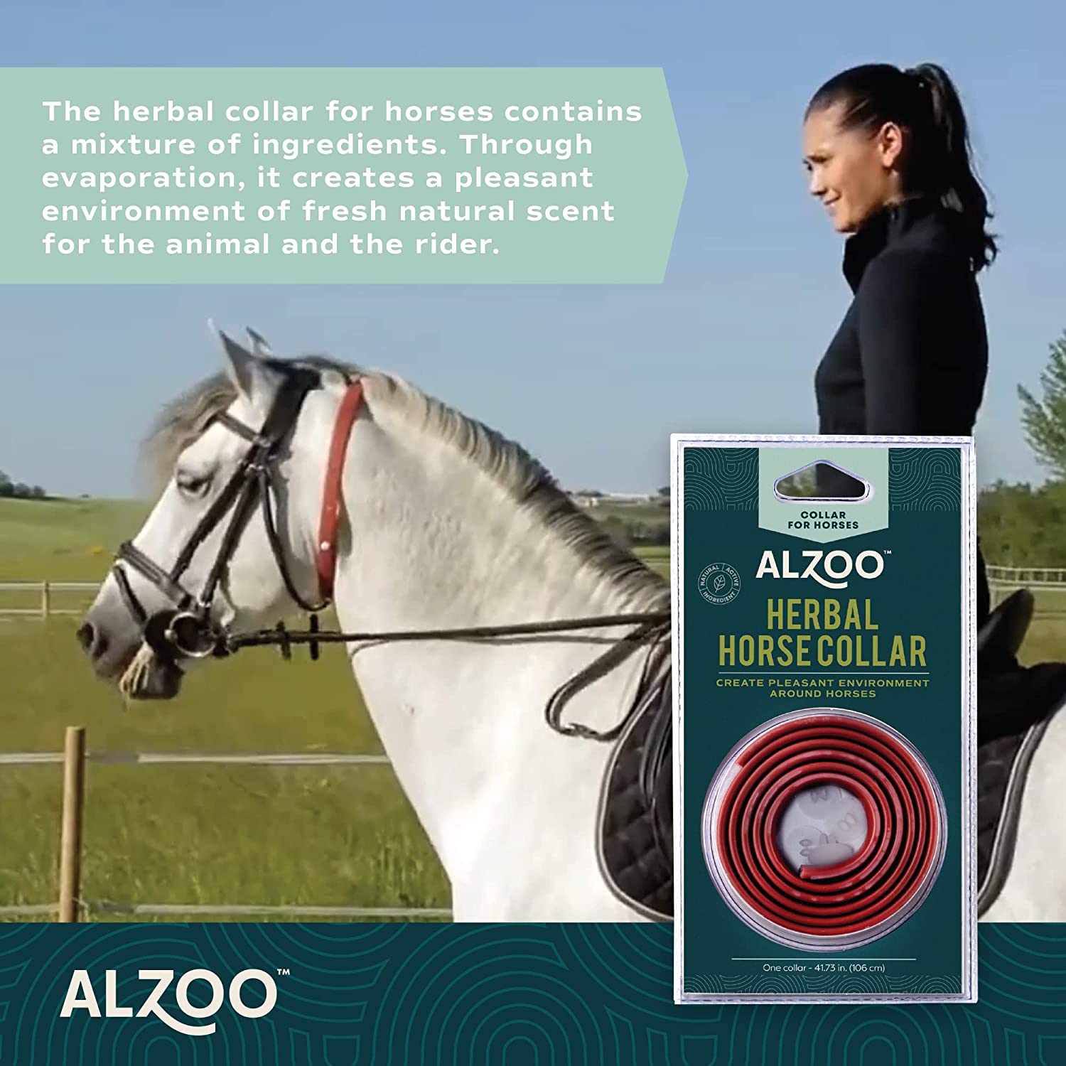 ALZOO Natural Herbal Fly Collar for Horses