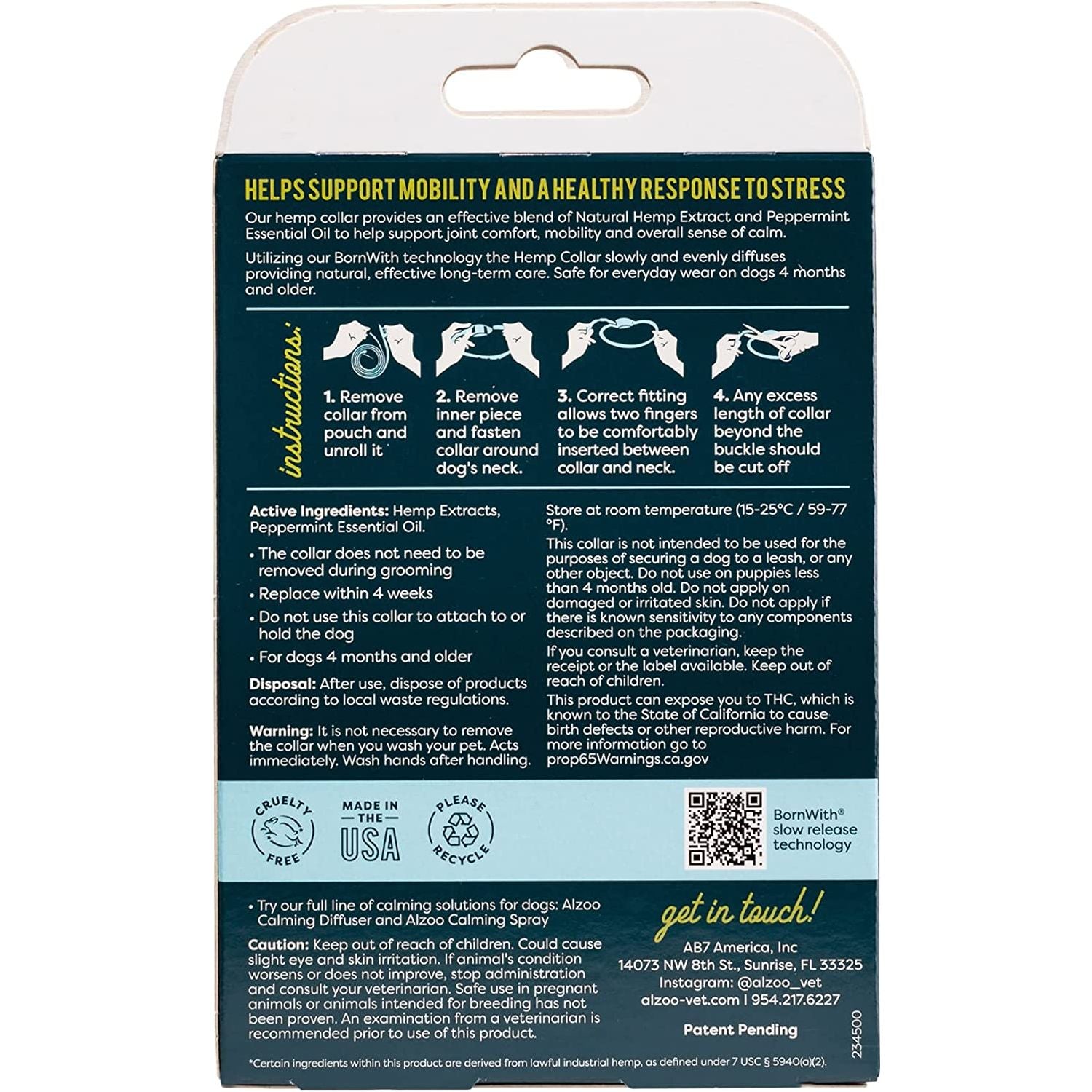 ALZOO Hemp Dog Collar | Sustainably and Safely Helps to Support Your Pet's Mobility