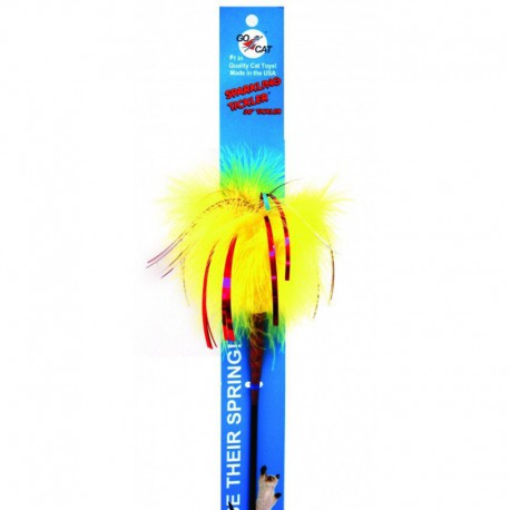 Go Cat 18" Sparkling Tickler Feather Wand Cat Toy