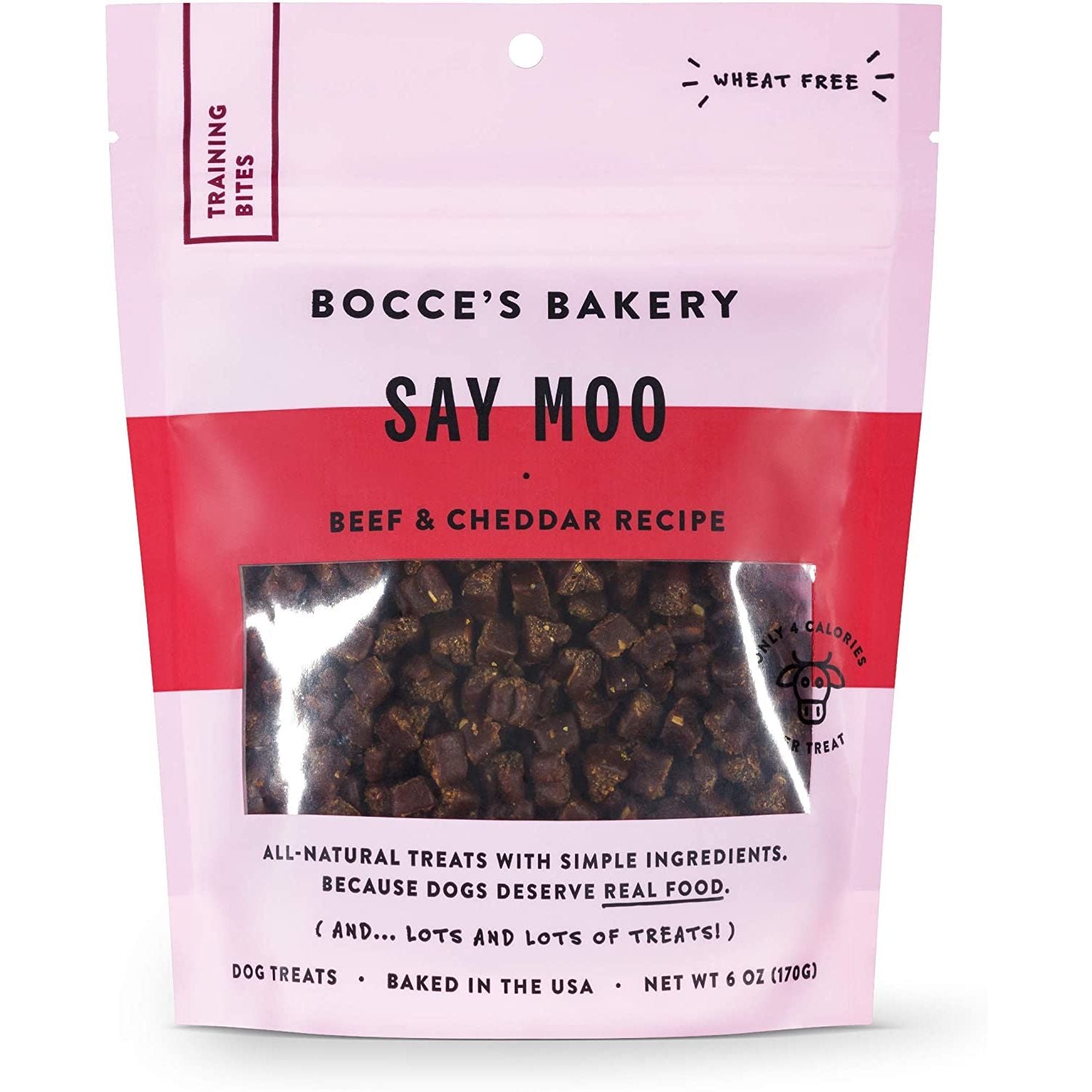 Bocce's Bakery Say Moo Beef & Cheddar Training Treats 6 oz