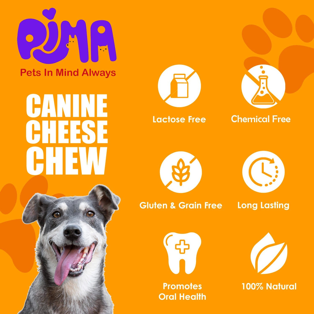 PIMA Canine Cheese Chew for Dogs 65 lbs or Smaller - 3 Chews Mixed Large - 9.9 oz.