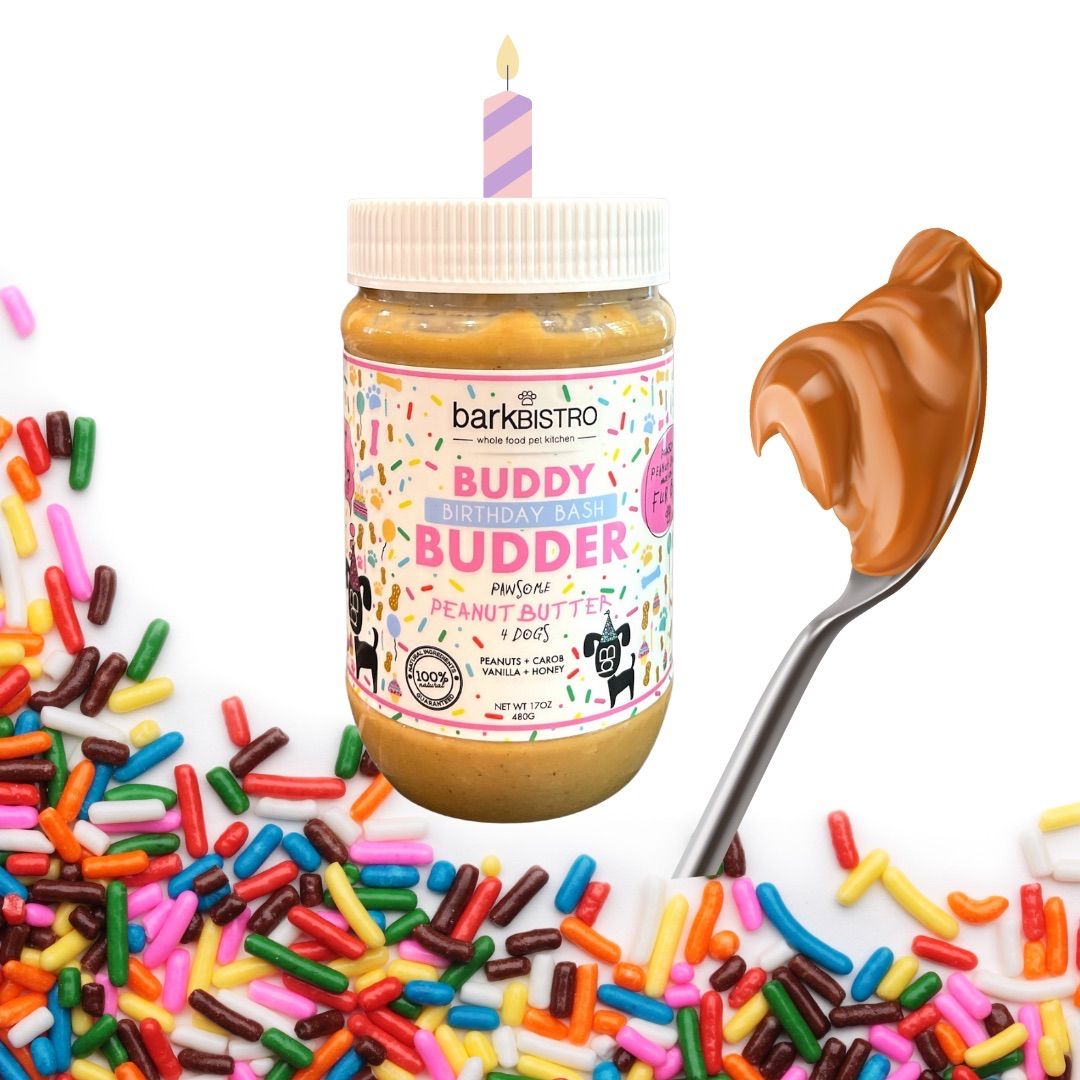 Bark Bistro Birthday Bash Buddy Budder 17oz jar