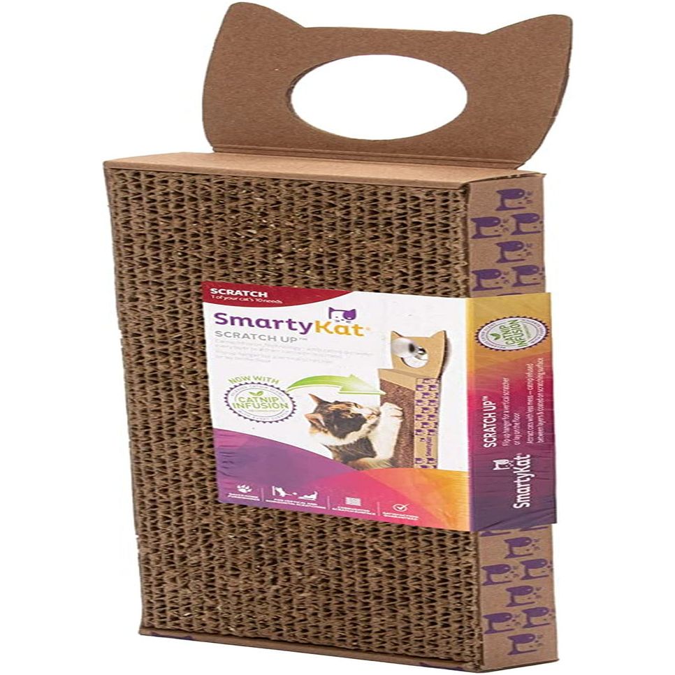 Scratch up Corrugated Hanging Cat Scratcher, Catnip Infusion Technology - Brown, Single Wide