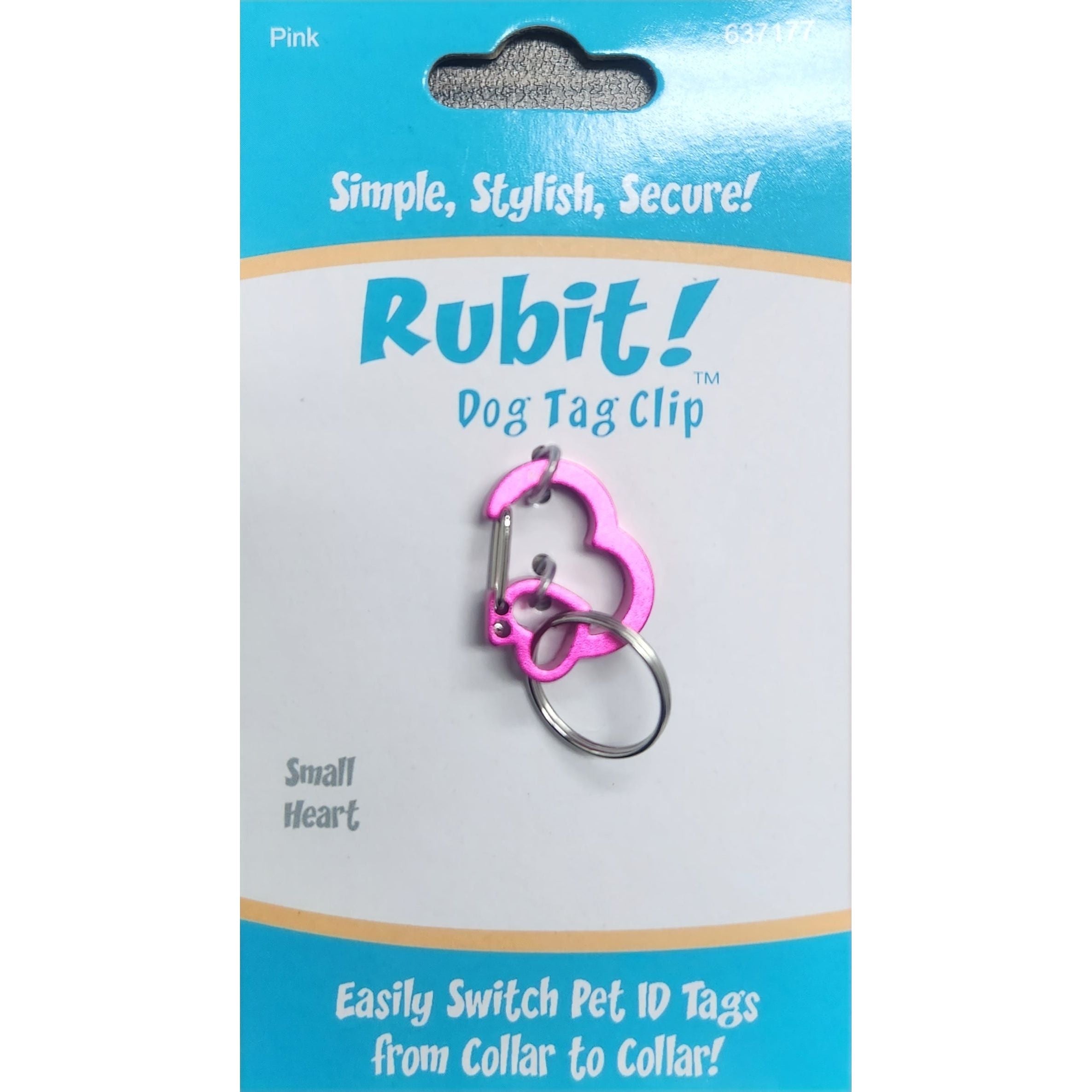 Rubit! Heart Shaped Aluminum Dog Tag Clip Small