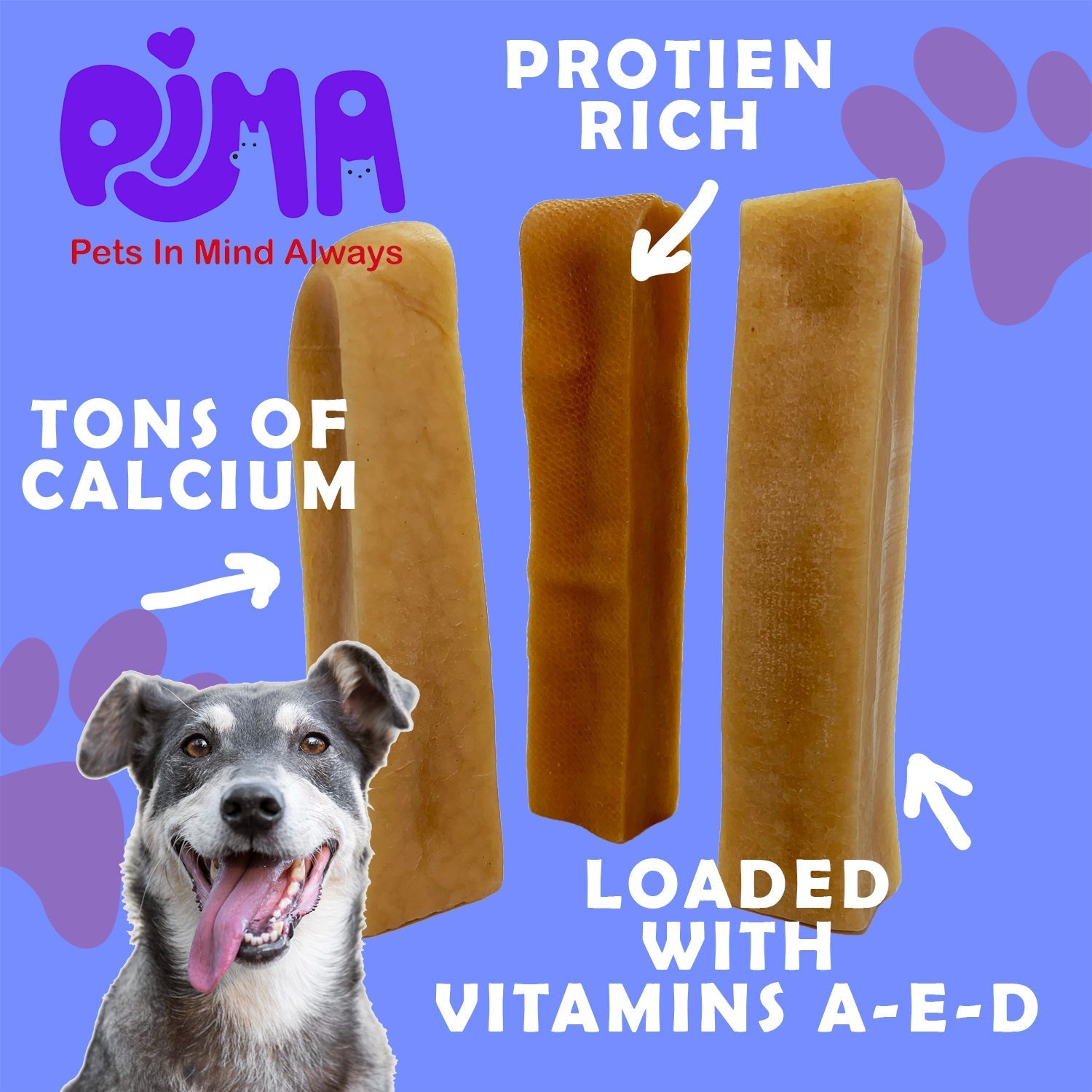 PIMA Canine Cheese Chew for Dogs 65 lbs or Smaller - 3 Chews Mixed Large - 9.9 oz.