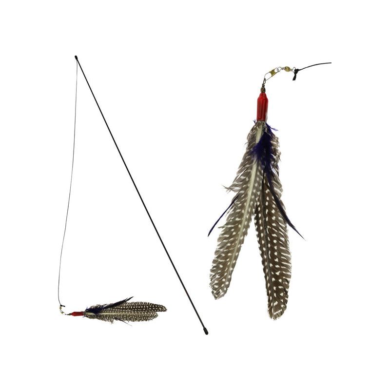 Go Cat Da Bird Rod and Feather Cat Toy, Handmade in The USA (1 Bird)
