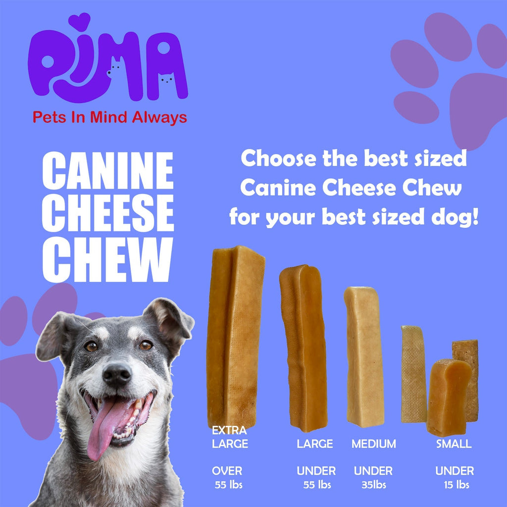 PIMA Canine Cheese Chew for Dogs 65 lbs or Smaller - 3 Chews Mixed Large - 9.9 oz.