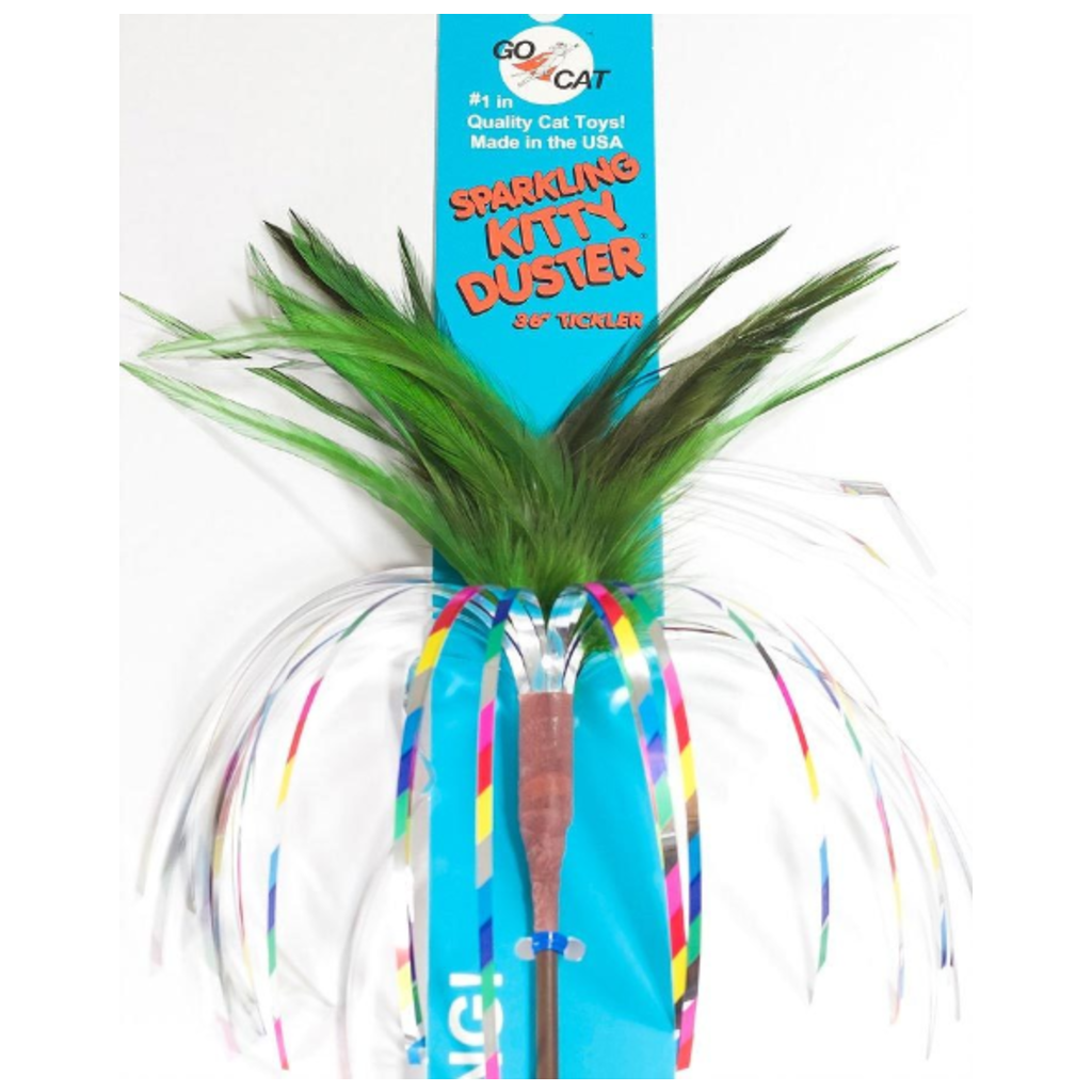 Go Cat Long Sparkling Kitty Duster: 36" Cat Toy Teaser