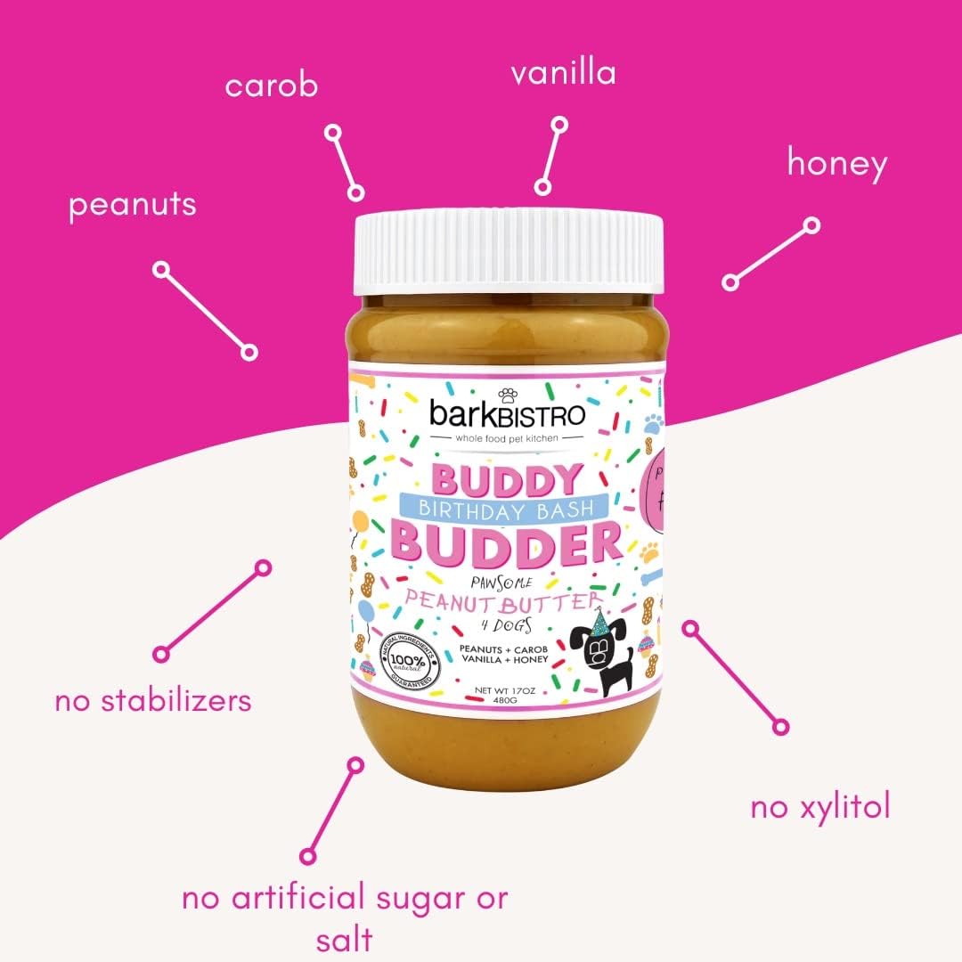 Bark Bistro Birthday Bash Buddy Budder 17oz jar