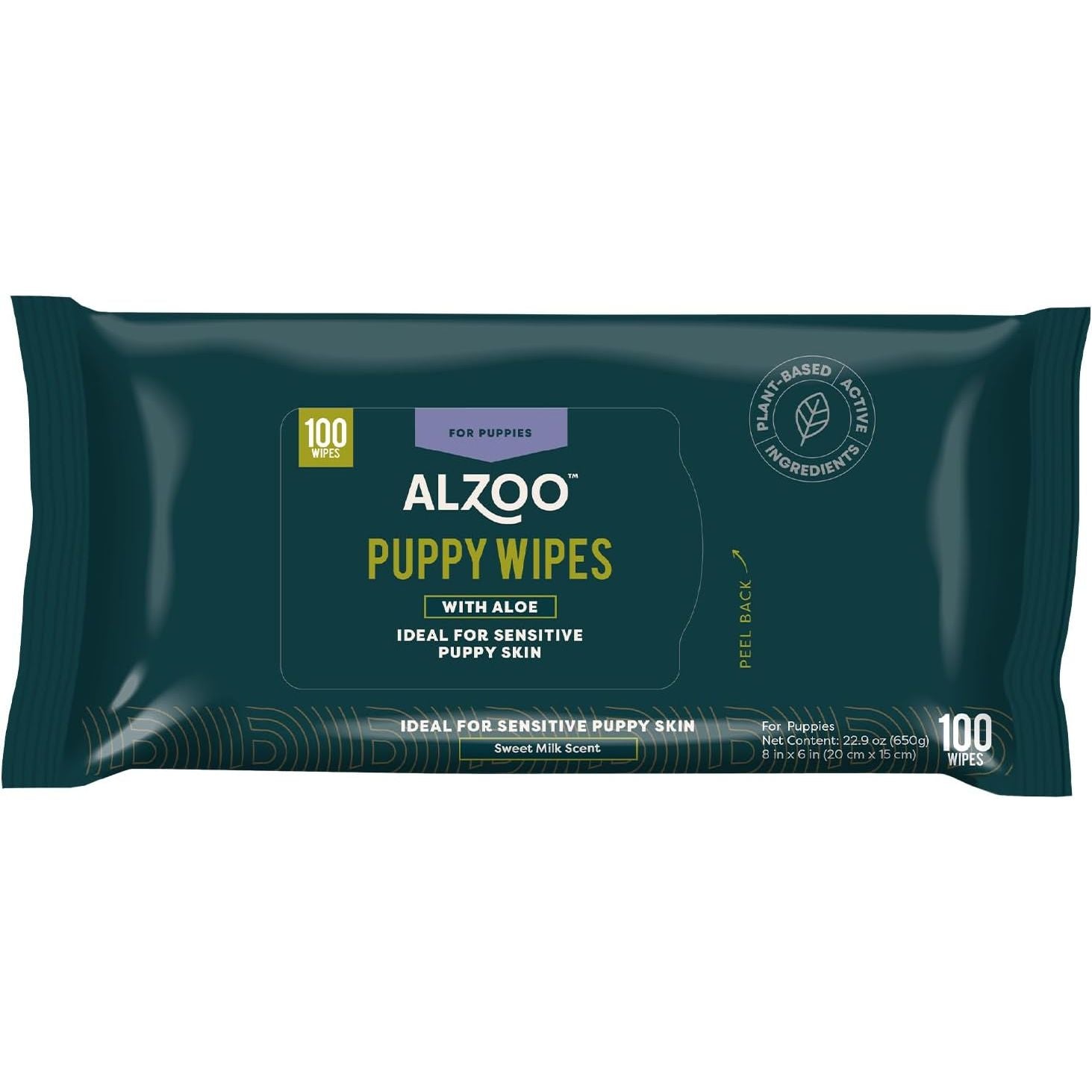 ALZOO Plant-Based Grooming Wipes for Puppies