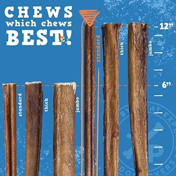 Jack & Pup 12 inch Thick Bully Sticks (3 Pack)
