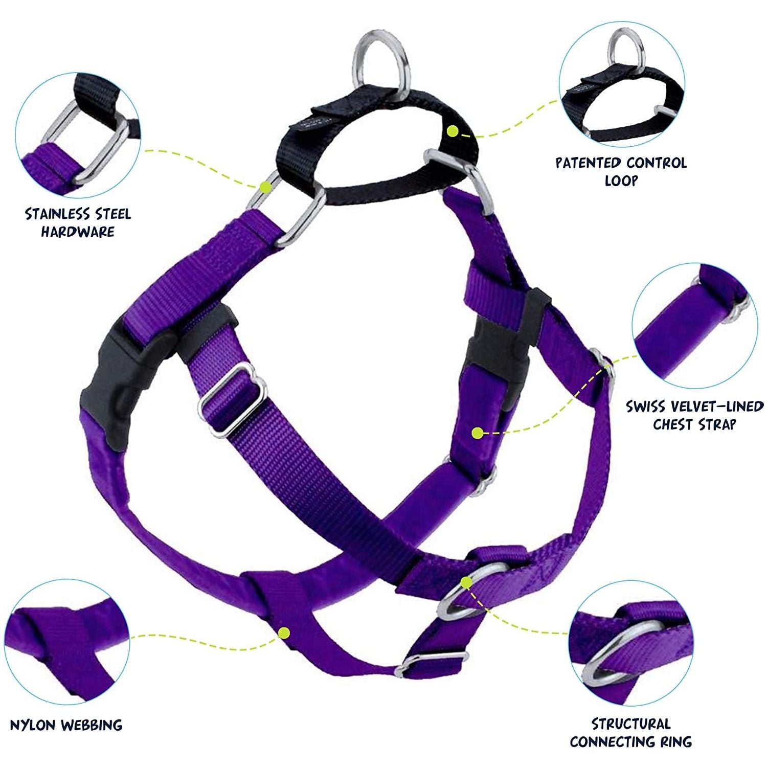 Freedom No-Pull Dog Harness Purple
