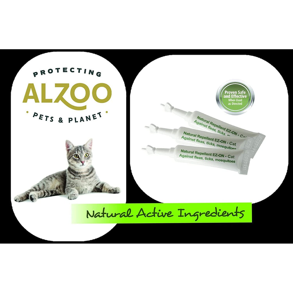 ALZOO Flea & Tick Repellent Squeeze-On for Cats - Pack of 3