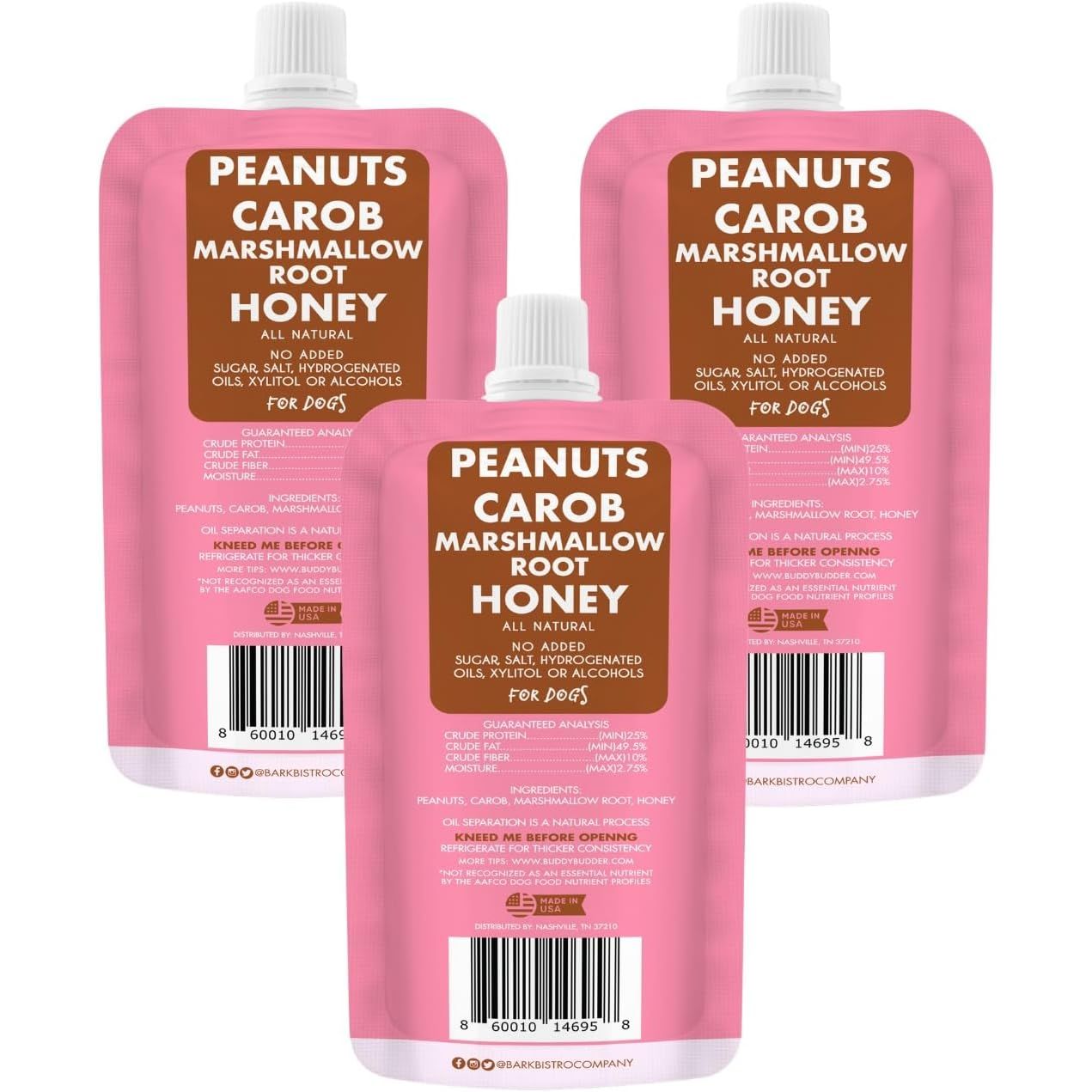 Bark Bistro Gimme S'More Buddy Budder Squeeze Packs — Trio, 3 x 4 oz