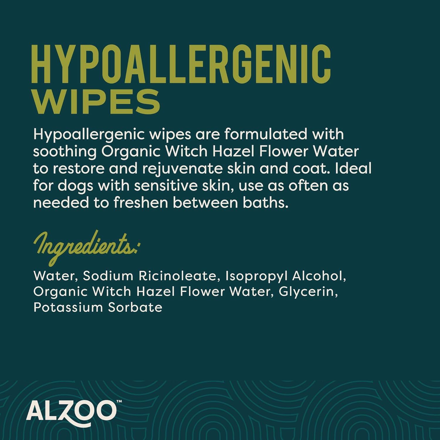 ALZOO Plant-Based Grooming Hypoallergenic Wipes for Dogs