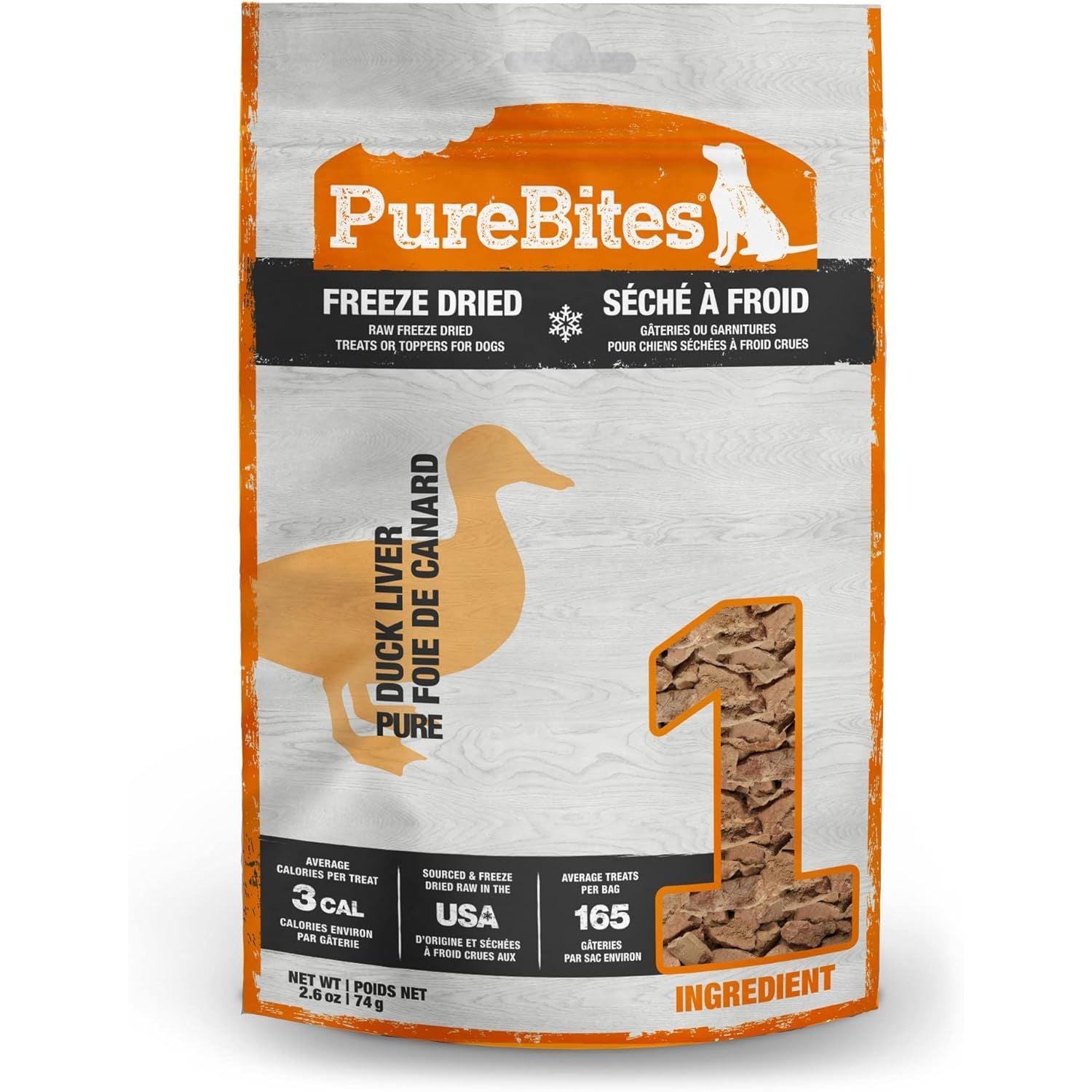PureBites Duck Liver Freeze Dried Dog Treats 2.6 oz.