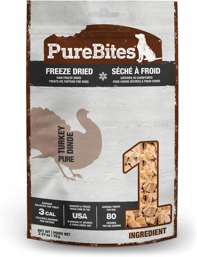 PureBites Turkey Freeze Dried Dog Treats 2.47 oz.