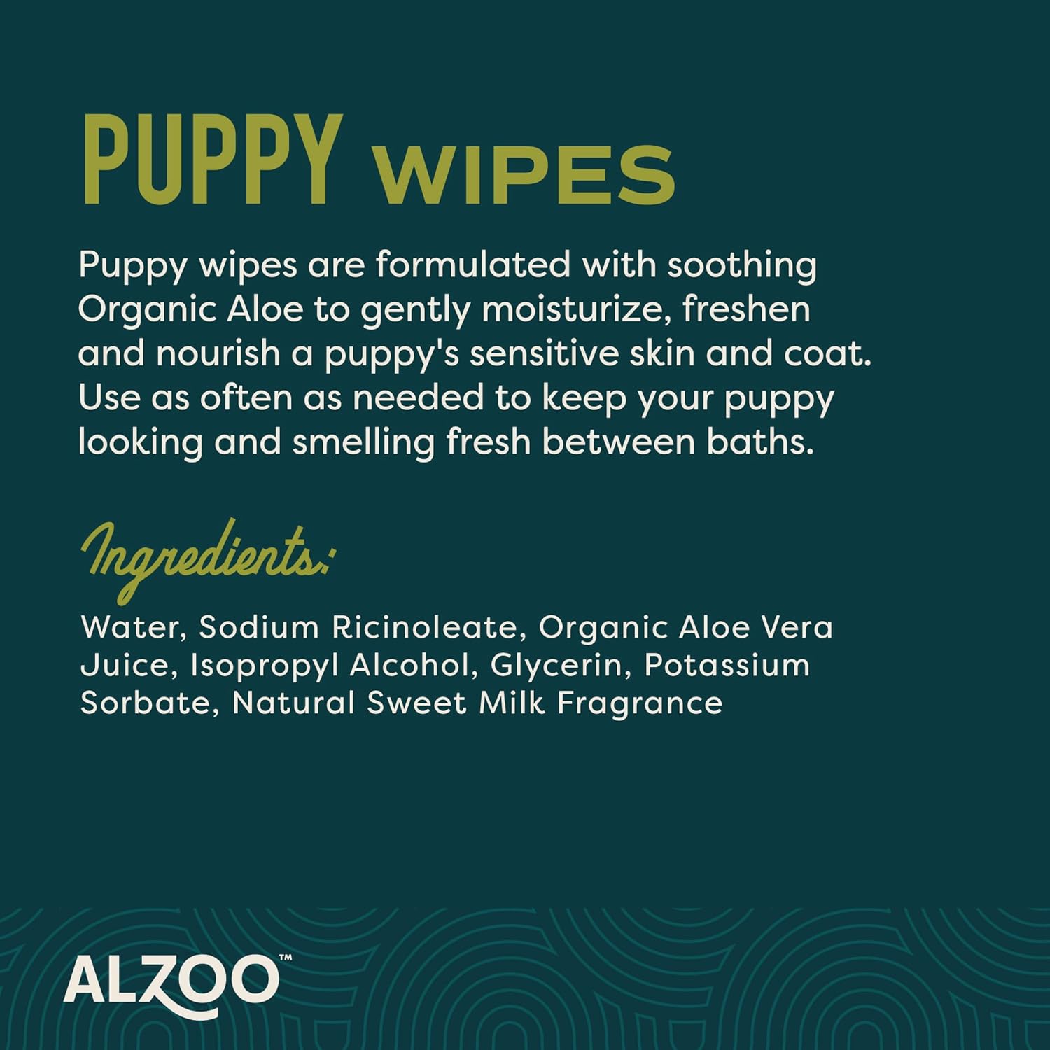 ALZOO Plant-Based Grooming Wipes for Puppies