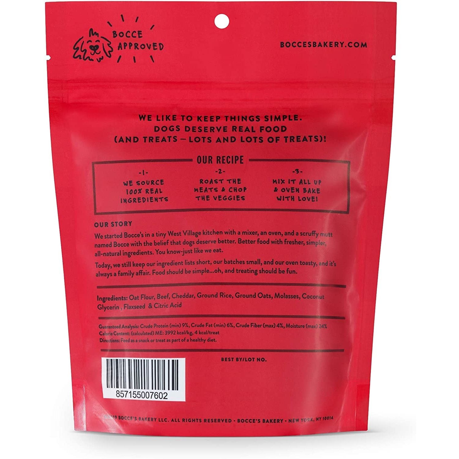 Bocce's Bakery Say Moo Beef & Cheddar Training Treats 6 oz