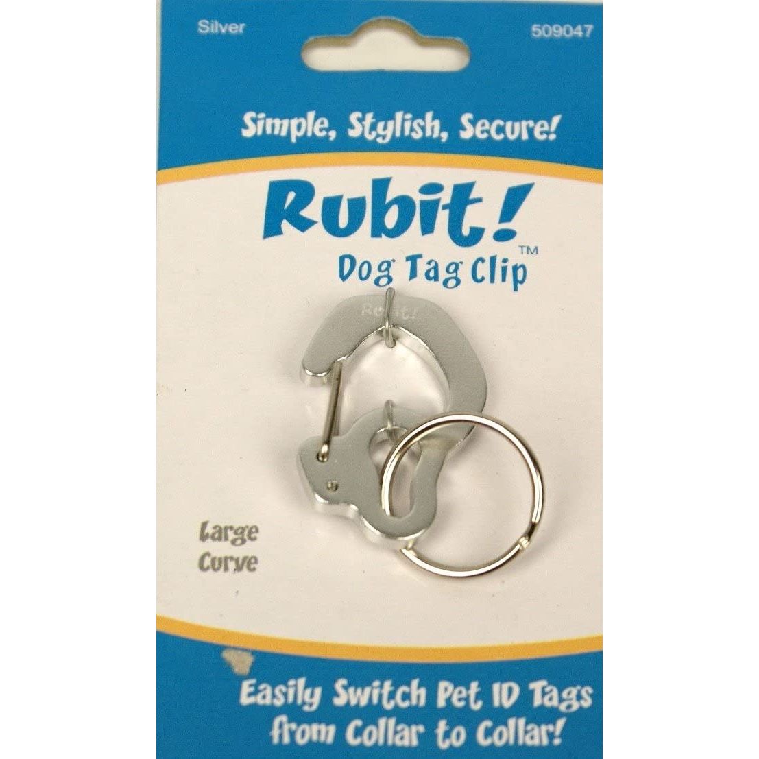 Rubit! Curve Shape Dog Tag Clip Large