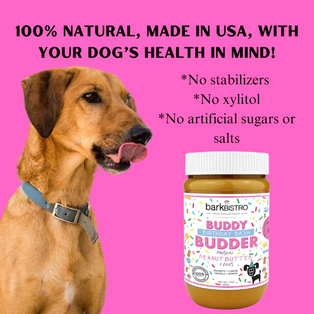 Bark Bistro Birthday Bash Buddy Budder 17oz jar