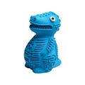 WOOZAPET Topplesaurus slow feeder and treat dispenser - blue dinosaur toy for dogs