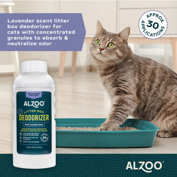ALZOO Litter Box Deodorizer for Cats - Fresh Lavender 26oz.