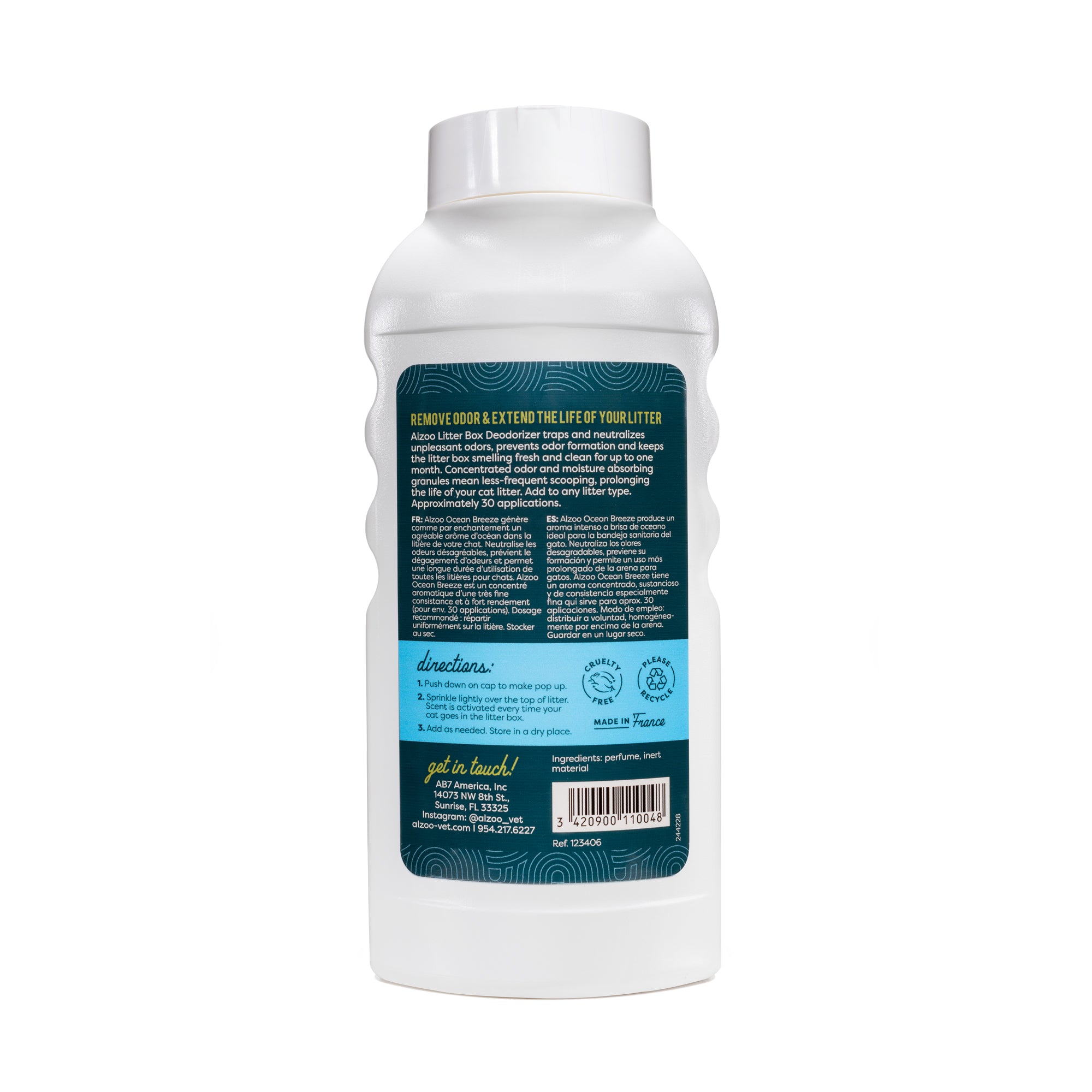 ALZOO Litter Box Deodorizer for Cats - Ocean Breeze 26oz.