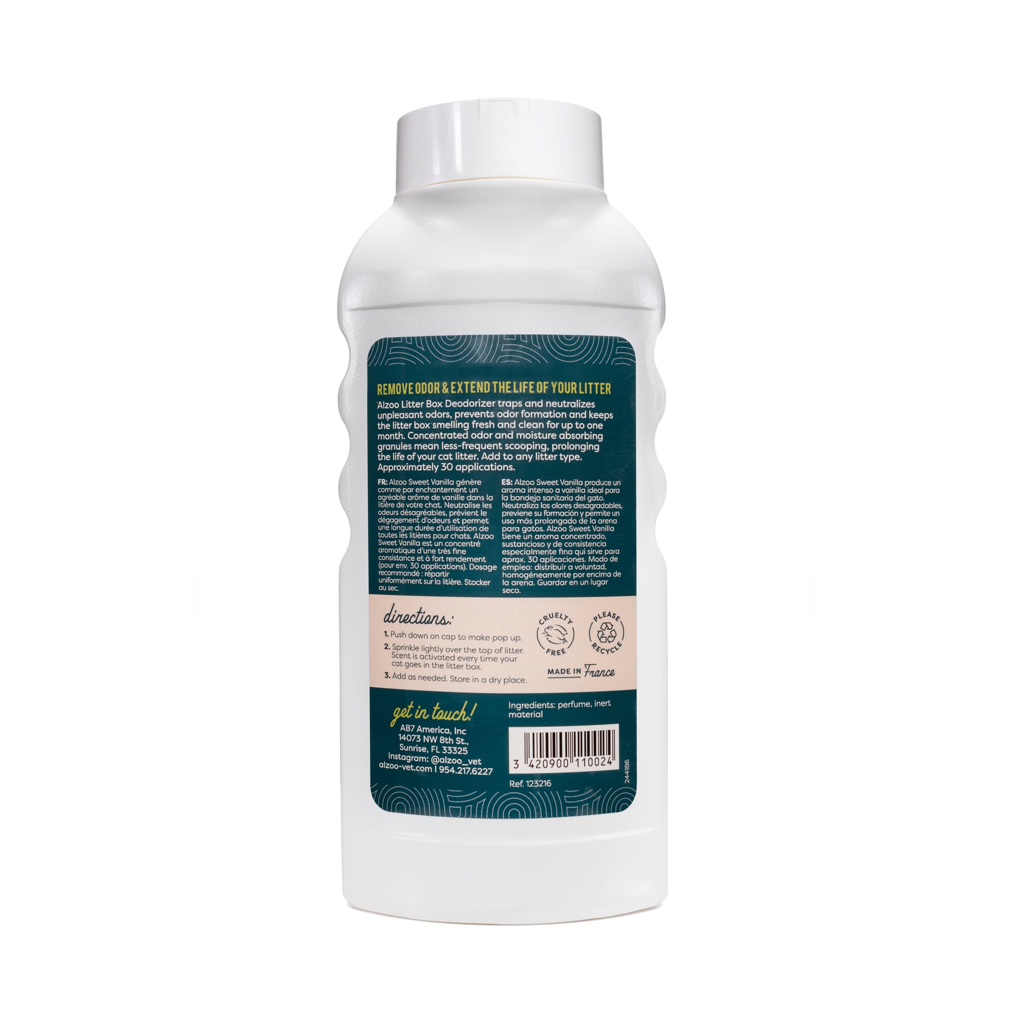 ALZOO Litter Box Deodorizer for Cats - Sweet Vanilla 26oz.
