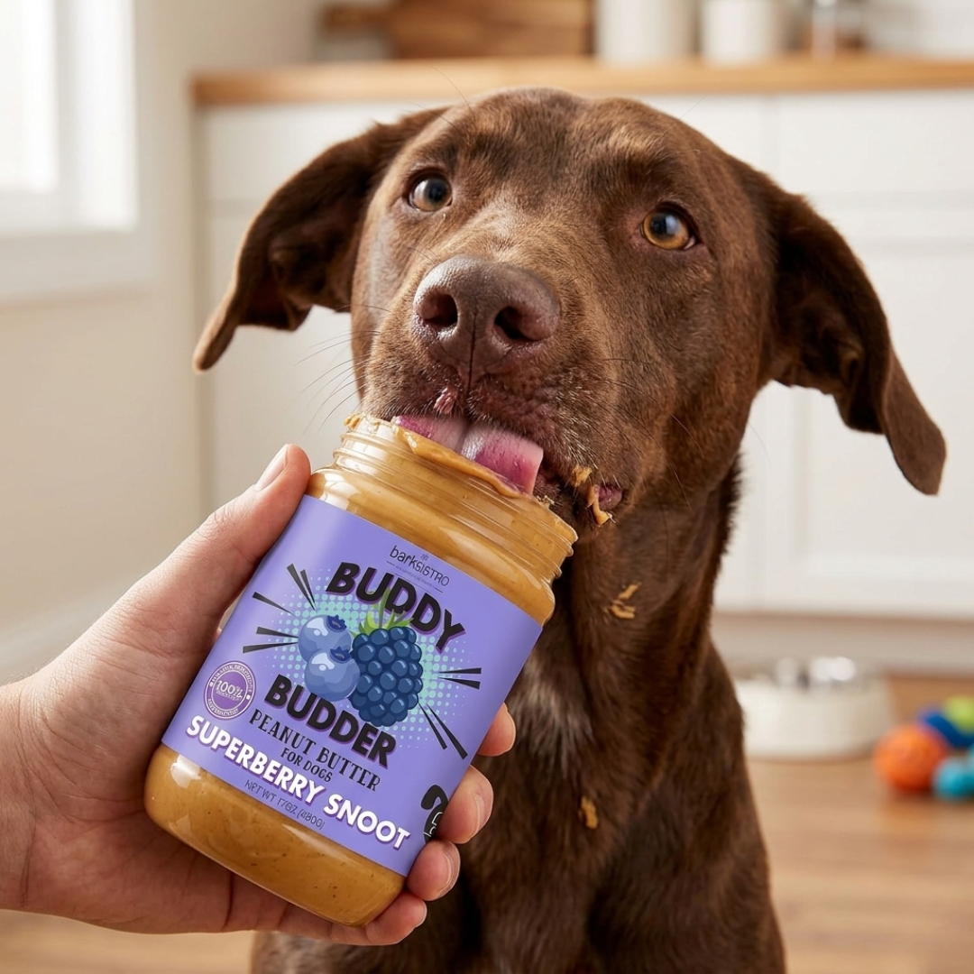Bark Bistro Superberry Snoot Buddy Budder — 100% Natural Dog Peanut Butter, 17 oz