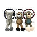 WOOZAPET Rope Dog Toy with Plush Animal & Squeaker