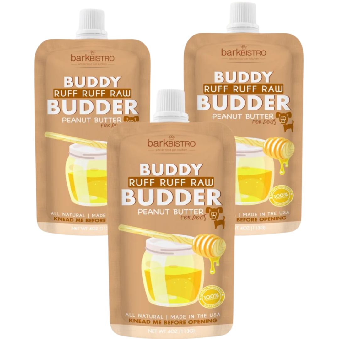 Bark Bistro Ruff Ruff Raw Buddy Budder Squeeze Packs — Trio, 3 x 4 oz