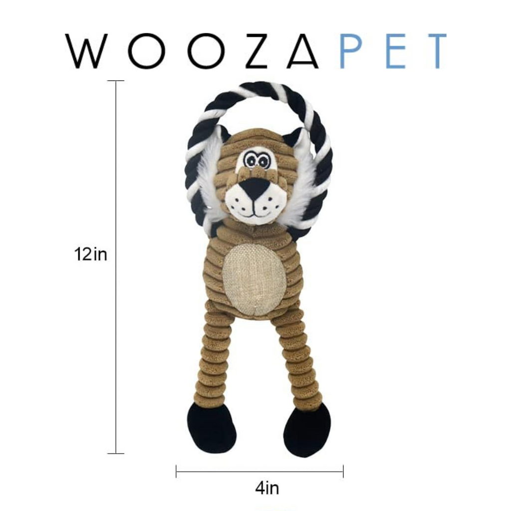 WOOZAPET Rope Dog Toy with Plush Animal & Squeaker