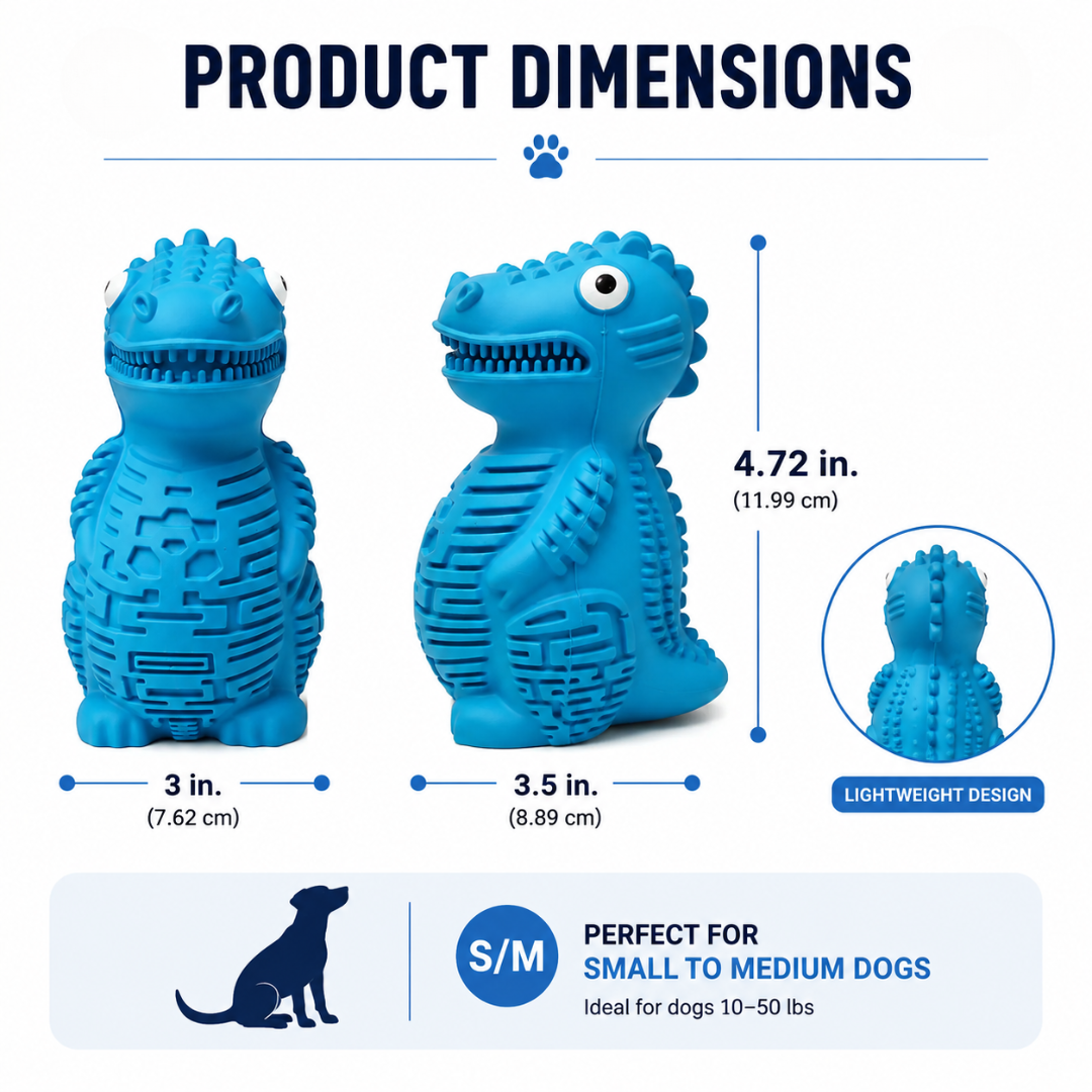 WOOZAPET Topplesaurus Slow Feeder & Treat Dispenser for Dogs