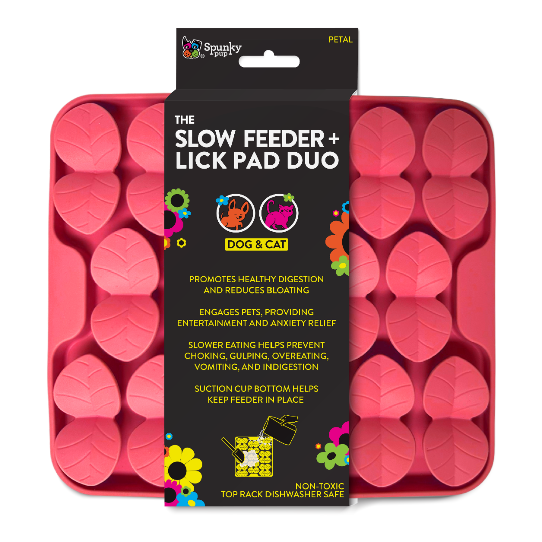 Spunky Pup Slow Feeder & Lick Pad Duo for Dogs and Cats