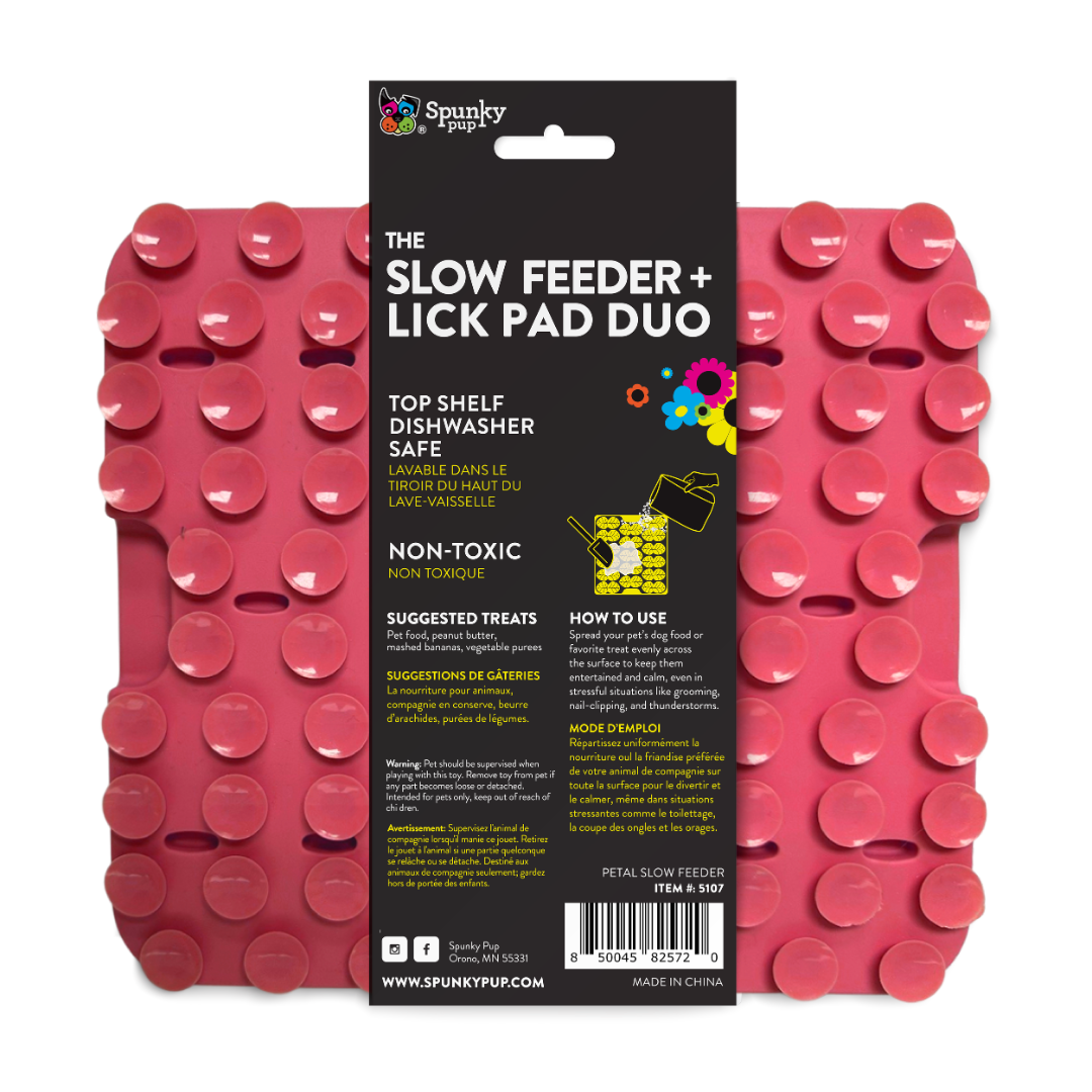 Spunky Pup Slow Feeder & Lick Pad Duo for Dogs and Cats