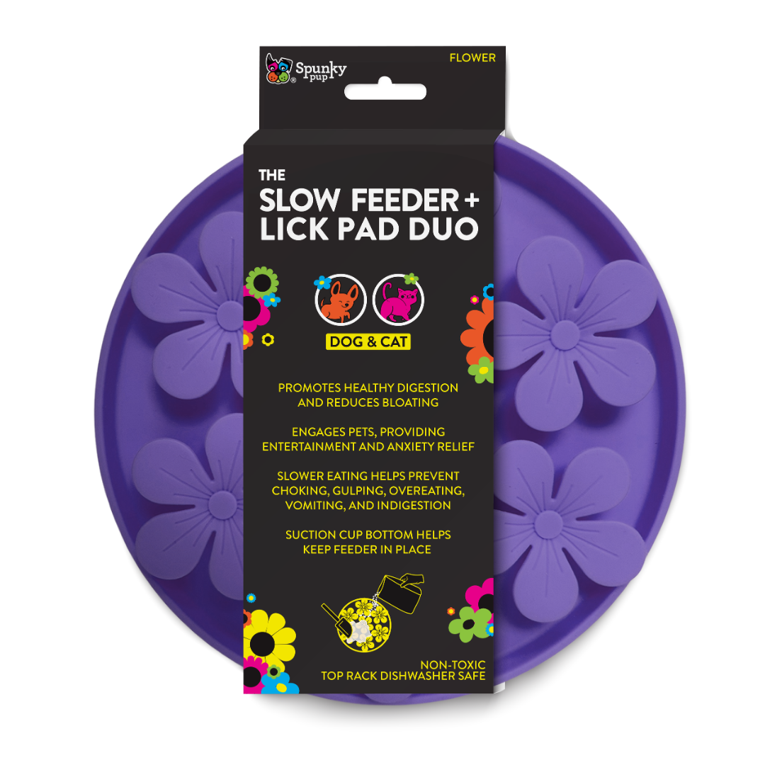 Spunky Pup Slow Feeder & Lick Pad Duo for Dogs and Cats