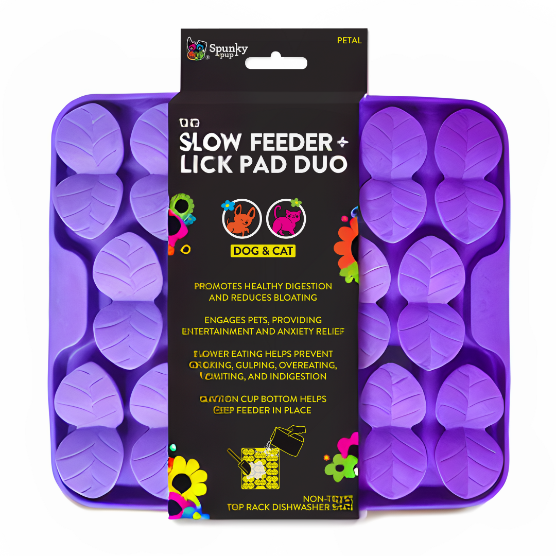 Spunky Pup Slow Feeder & Lick Pad Duo for Dogs and Cats