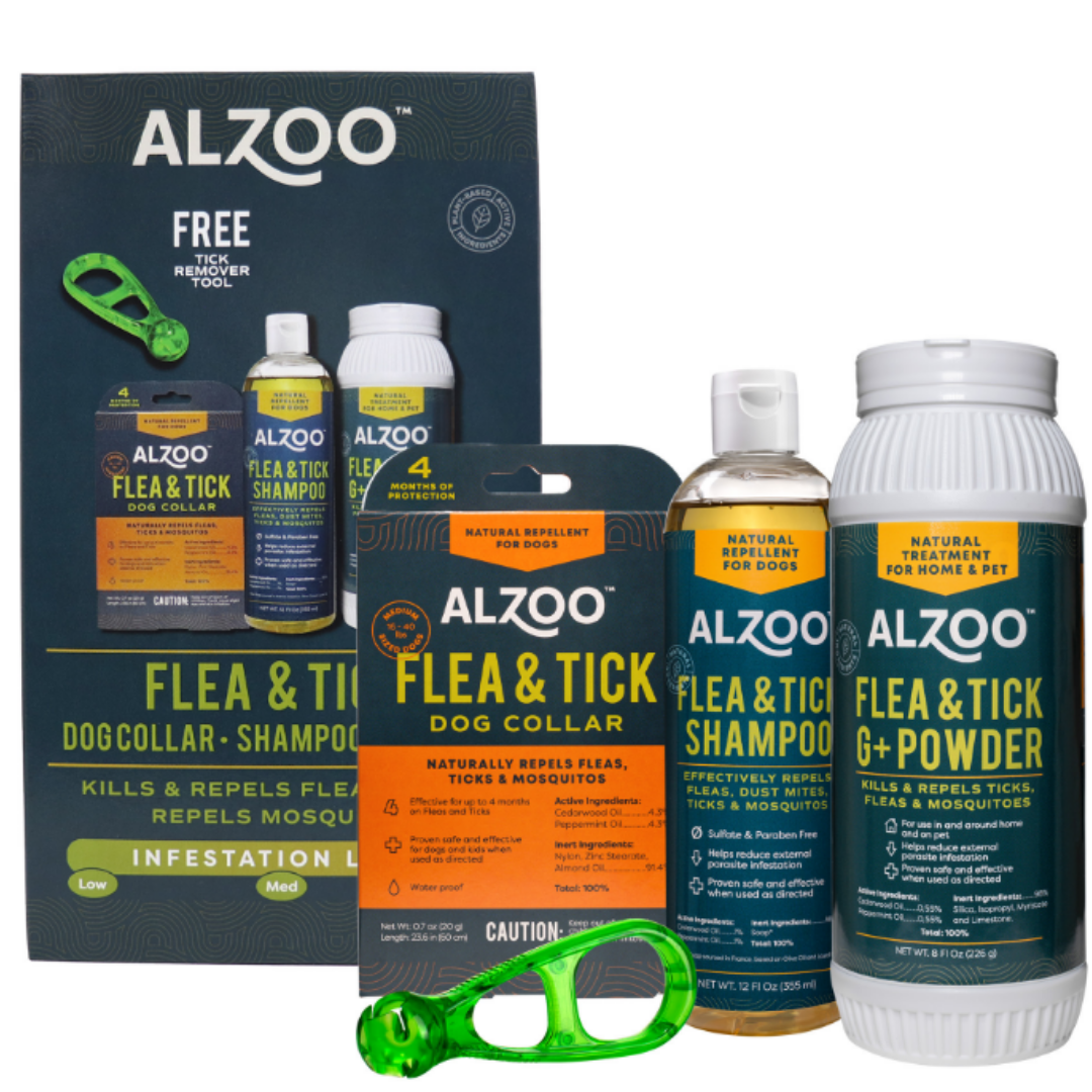 ALZOO Plant-based Flea & Tick Low to High Infestation Kit