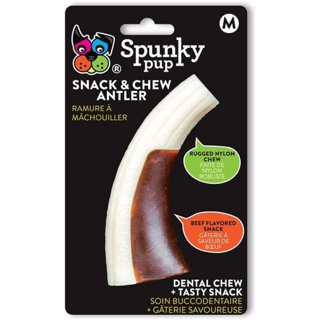 Spunky Pup Snack & Chew Antler Dog Chew Toy, Medium
