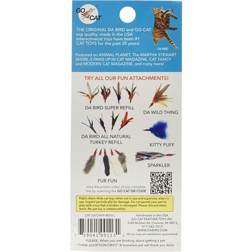Go Cat Da Bird Cat Toy Refill Accessories, Cat Catcher