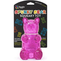 Spunky Pup Gummy Bear squeaky rubber dog toy medium - colorful neon safe chew toy for dogs