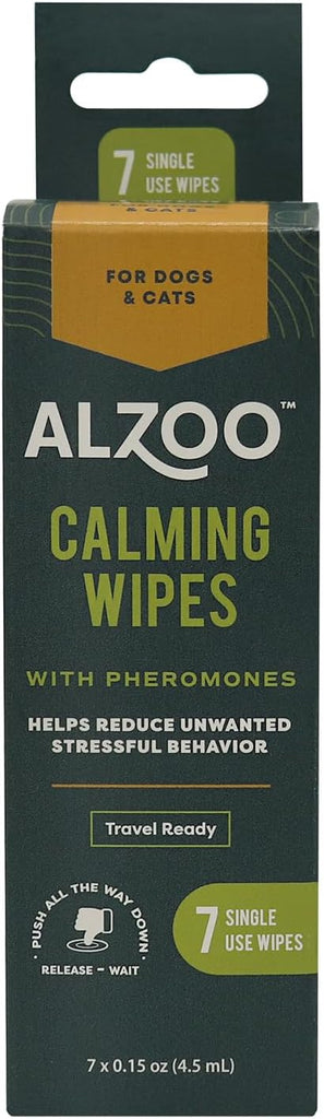 ALZOO On-the-Go Calming Wipes for Cats & Dogs with Pheromones
